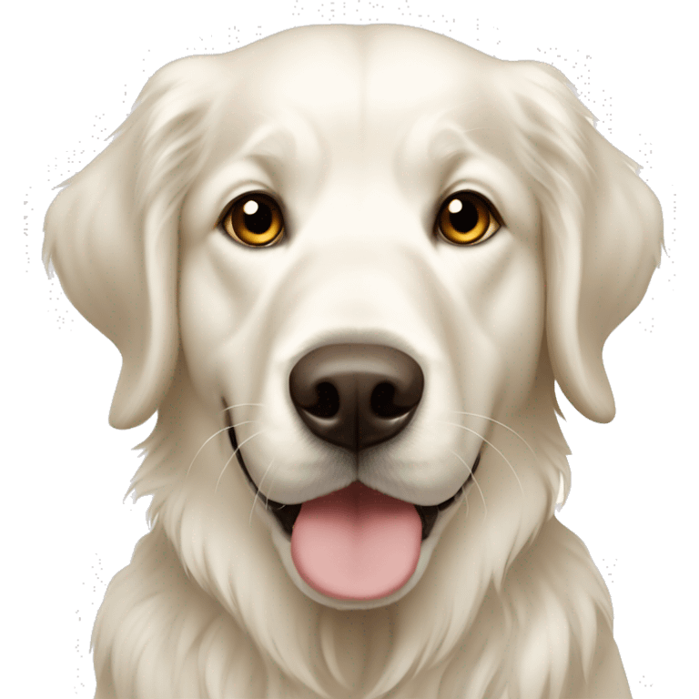 White golden retriever with brown eyes emoji