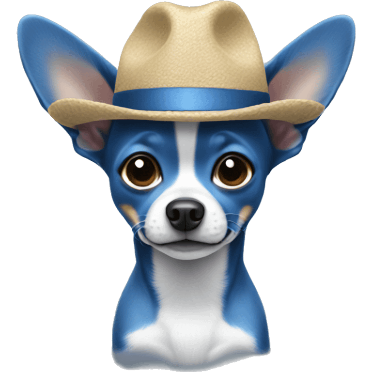 Blue Chihuahua wearing a hat  emoji