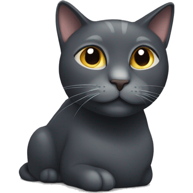 Dark grey cat in the sunshine emoji