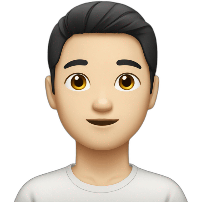 white boy kind asian medium black hair emoji