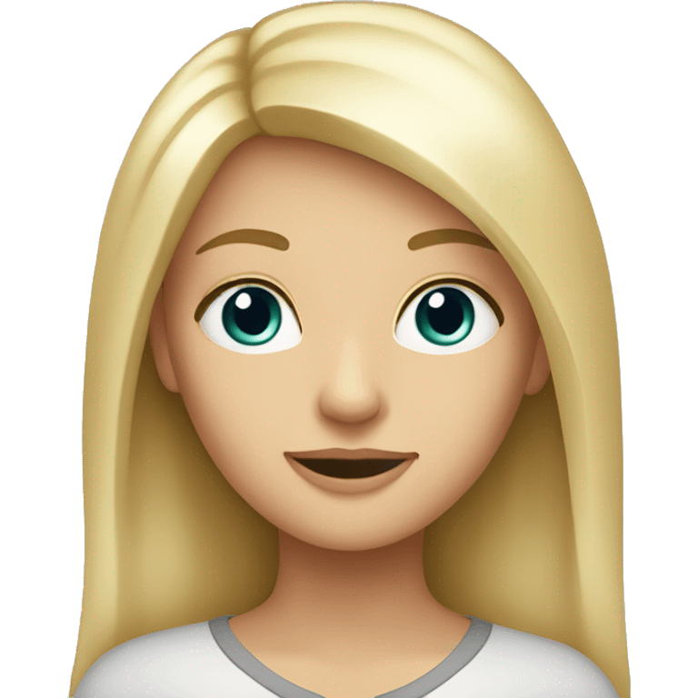 Long blond girl with grey eyes emoji