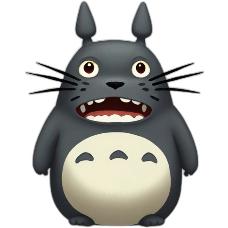 Angry dark Totoro emoji