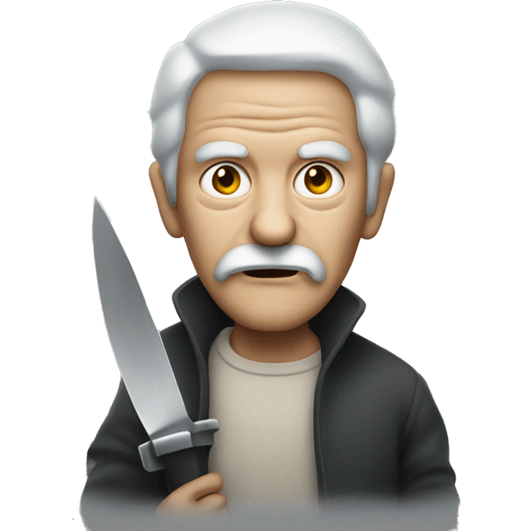 Old scary man holding a knife  emoji