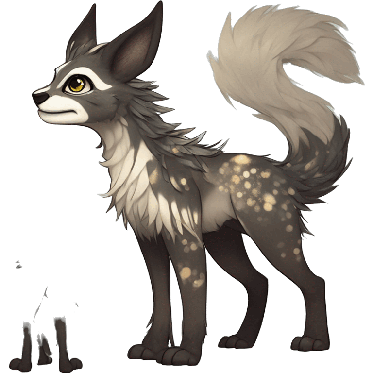 Cool cute Kawaii edgy fantasy animal sparkle fursona Fionbri creature by griffsnuff & LiLaiRa & Falvie full body emoji