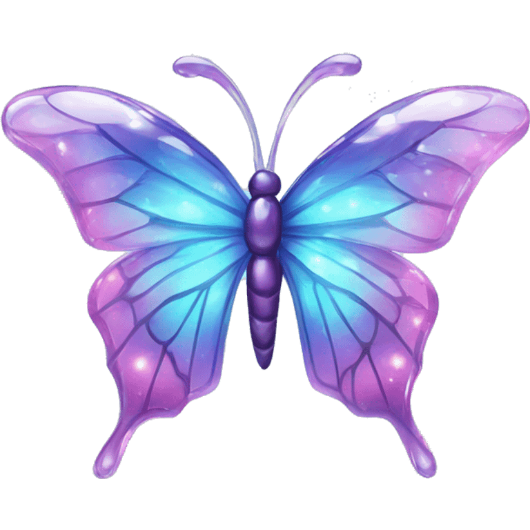 Shiny sparklyCrystal glass butterfly emoji