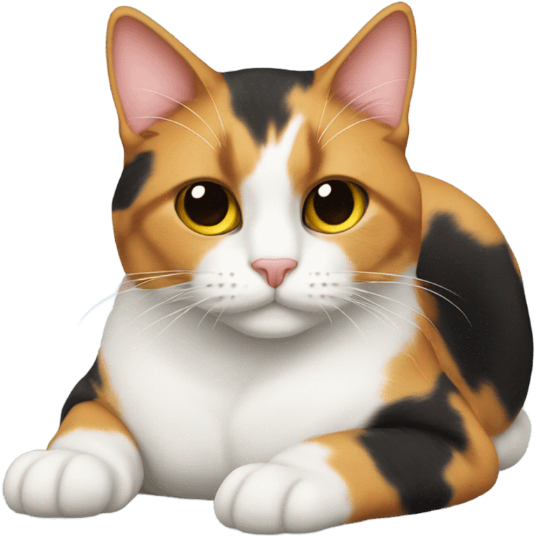 calico cat laying down  emoji