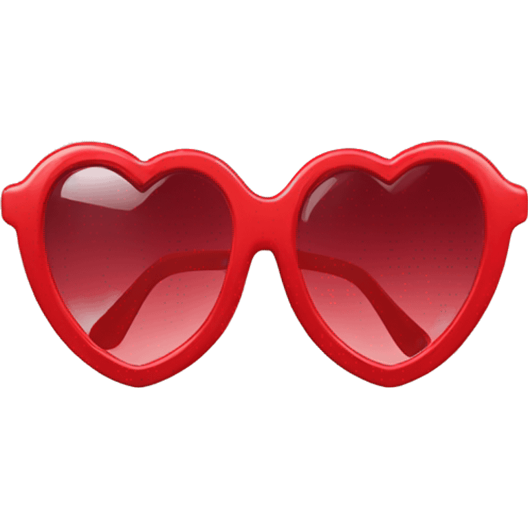 heart shaped sunglasses with red frames emoji