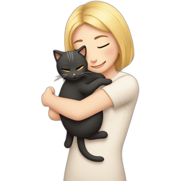 Hug cats and girl emoji