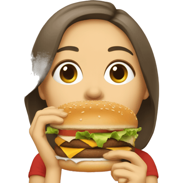 Genarate me a woman eating a burger emoji