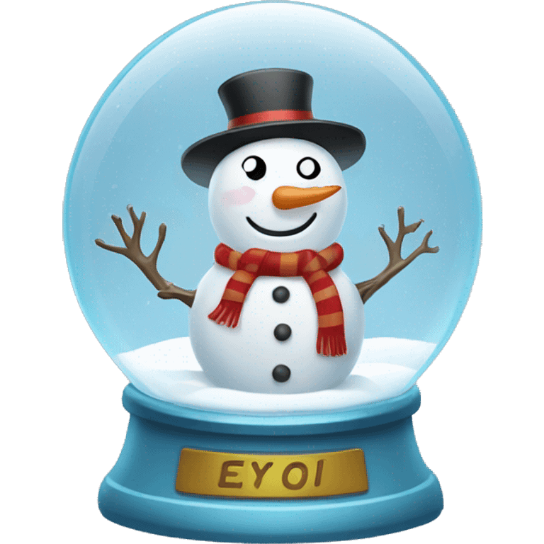 Snowman inside a snow globe  emoji