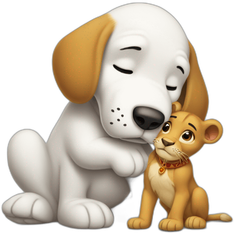 snoopy Hold the little white mouse like the lion king emoji