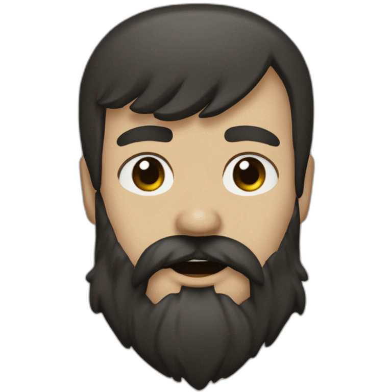 goatee black beard, metalhead,short brown hair emoji