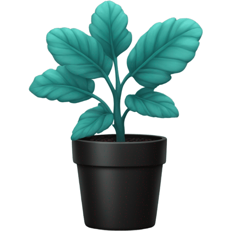 teal plant in black pot emoji