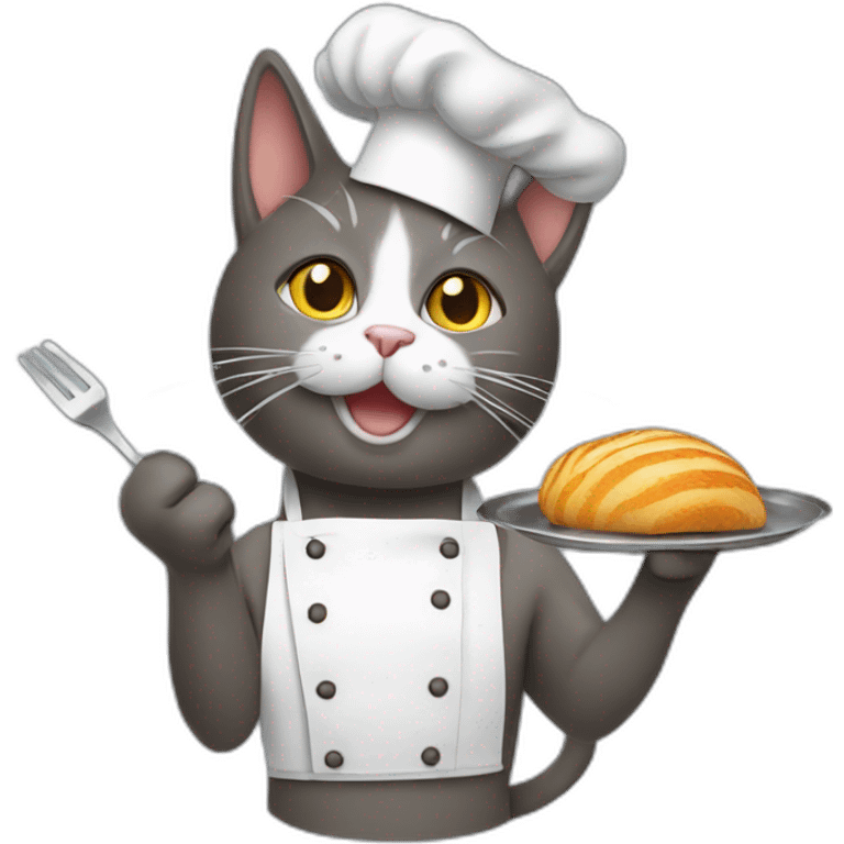 a cat cooking emoji