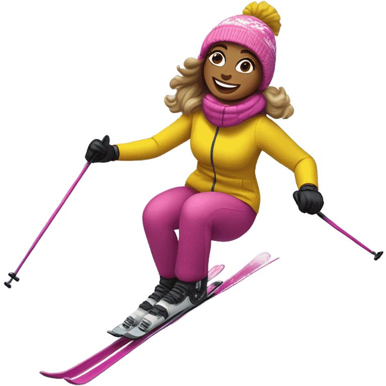 Adele skiing down a hill emoji