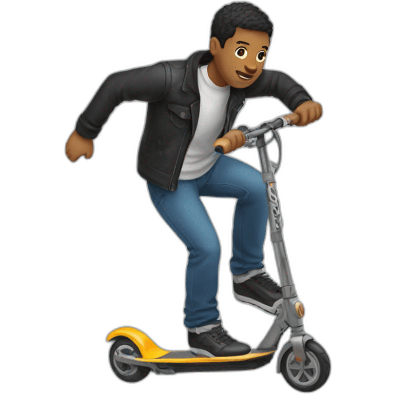 Man doing freestyle Scooter tricks emoji