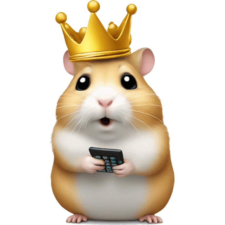 hamster in crown calls on the phone emoji