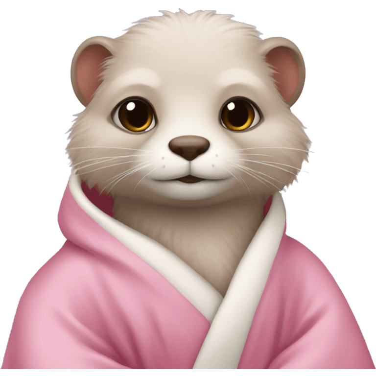 mink in a silk pink robe emoji