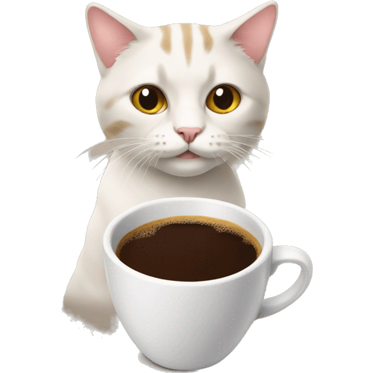 Cat has coffee  emoji