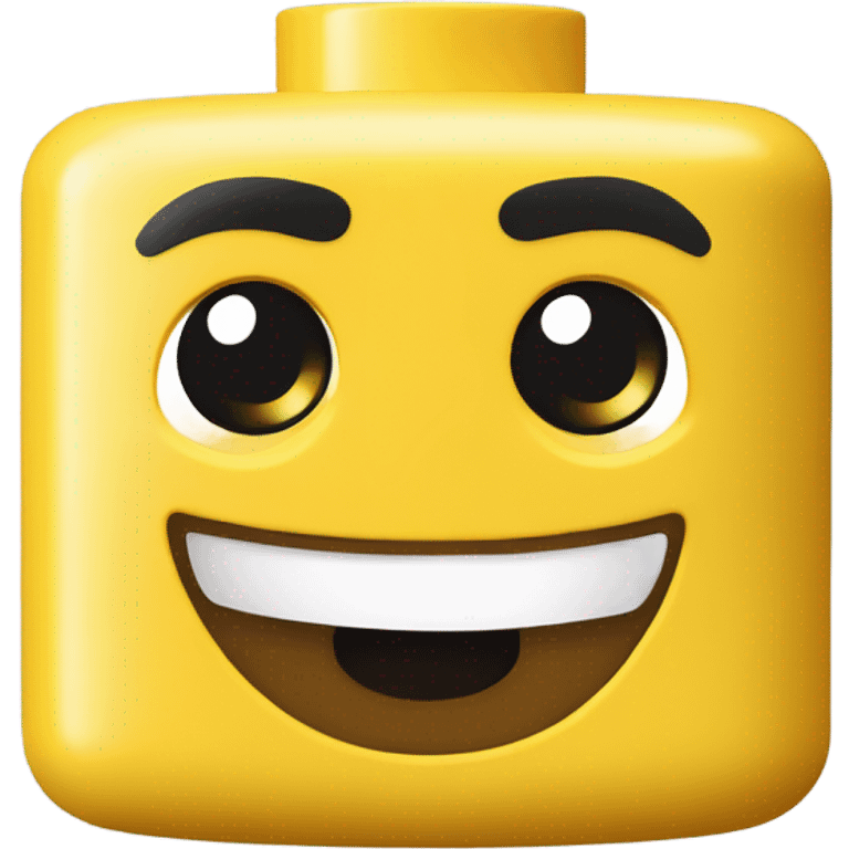 Lego head smiling emoji