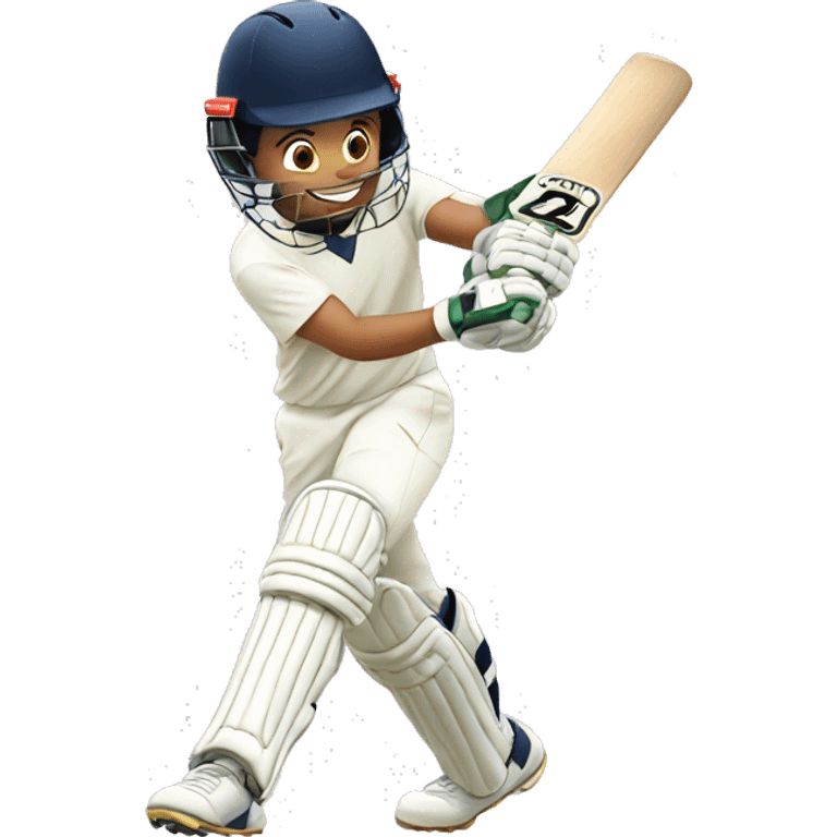 Boy playing cricket emoji