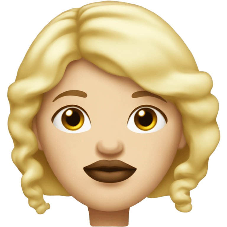 fat Blond woman with big lips and long eyelashes  emoji