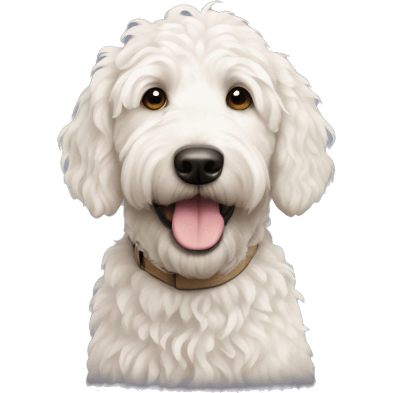 A white golden doodle  emoji