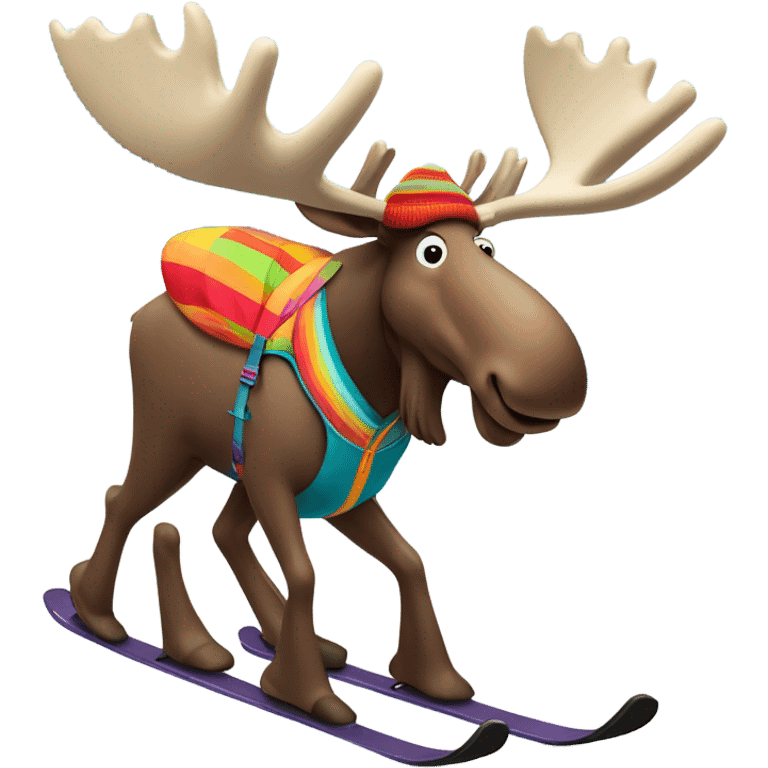 Moose skiinh emoji