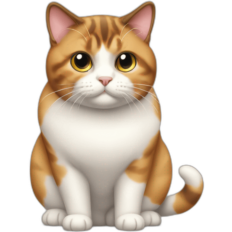 obese body calico cat standing emoji