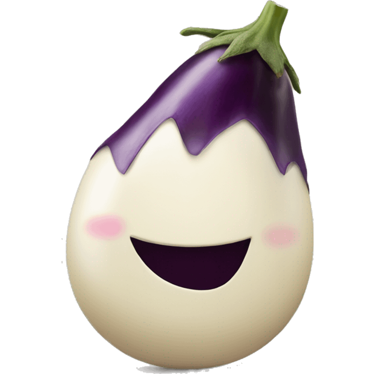 Egg plant smiling emoji