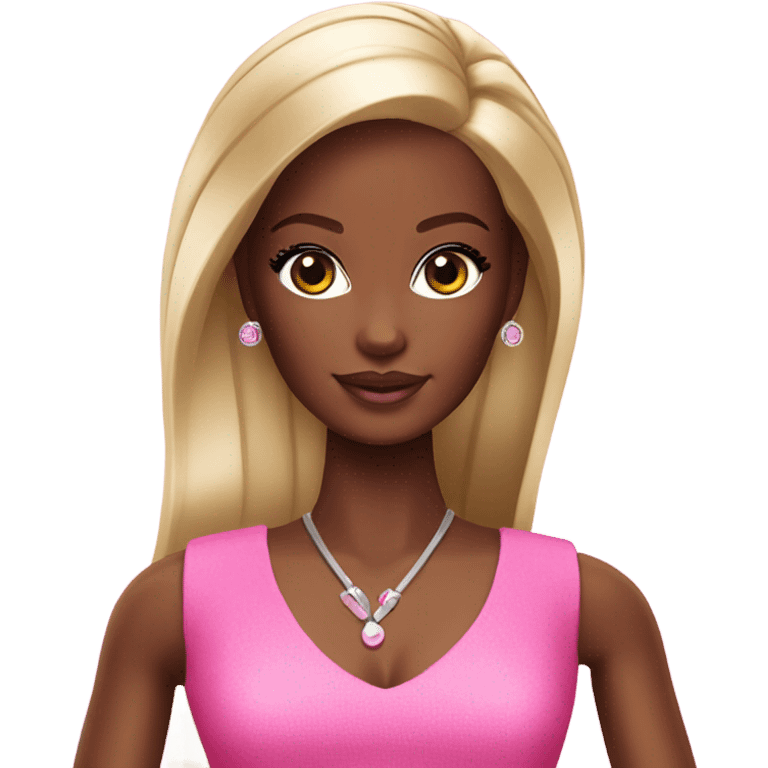 Barbie with dark skin emoji