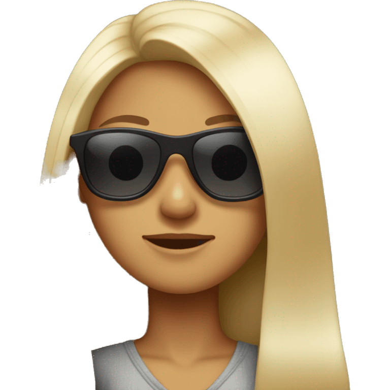 long hair girl with sunglasses on emoji