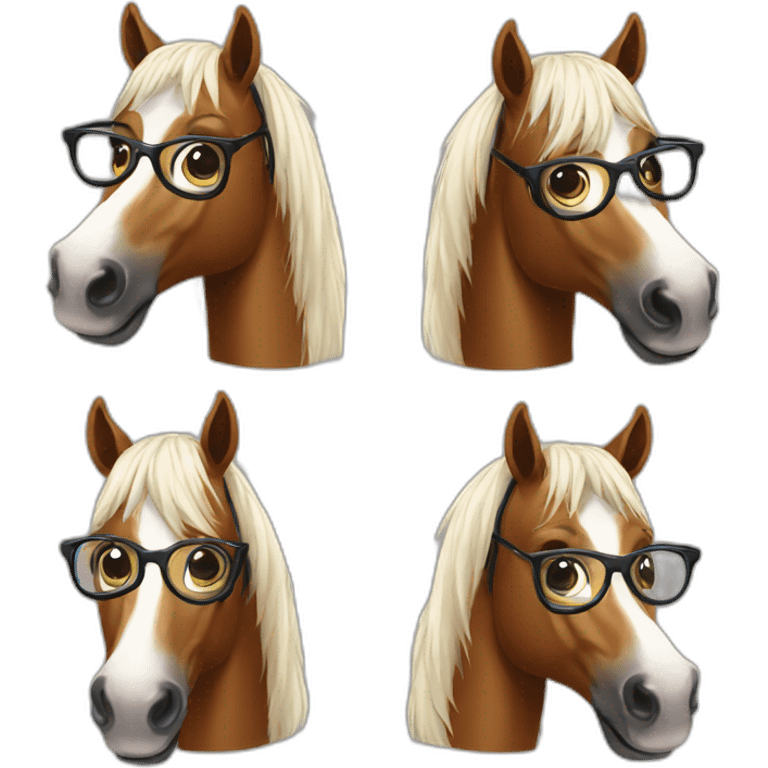 Horse with glasses emoji