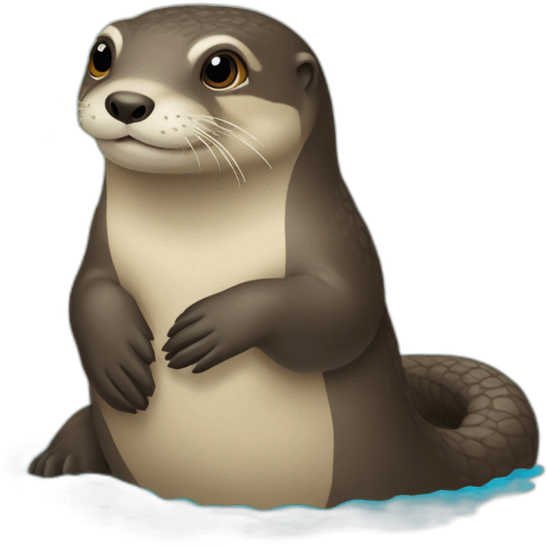 Loutre sur tortue emoji