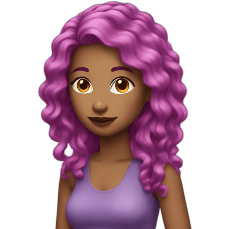 woman pink purple hair emoji