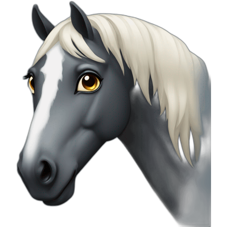 black horse with only one eye emoji