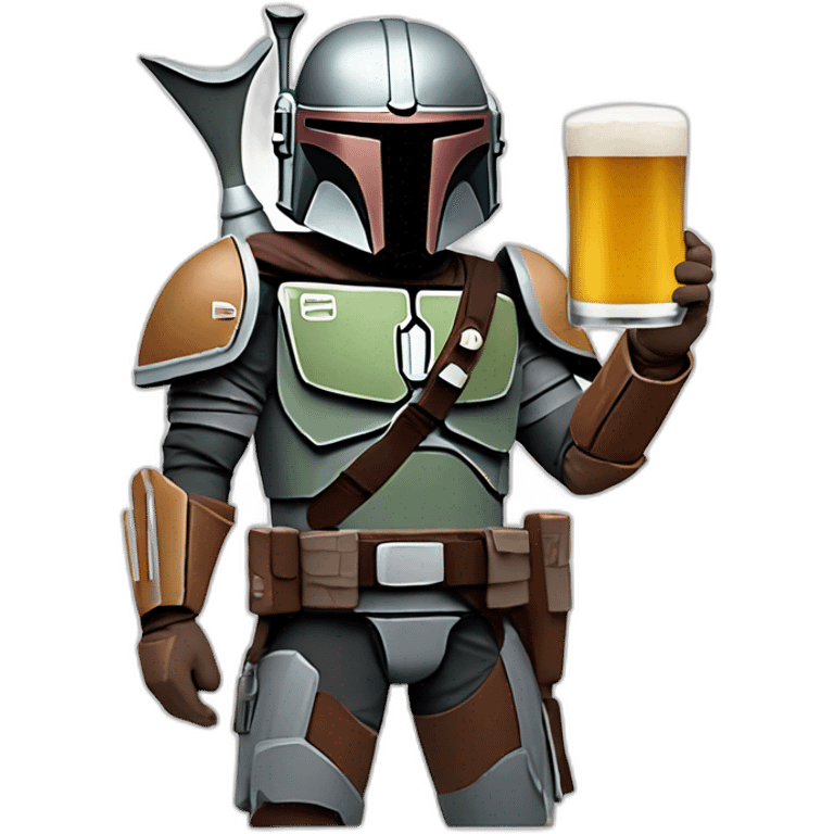 Le mandalorian en train de boire une bière emoji