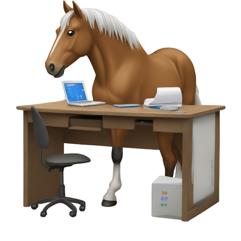 Horse using a computer  emoji