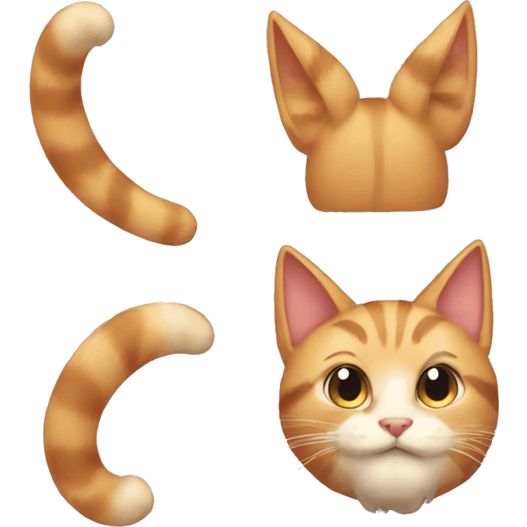 Cat ears and tail set emoji