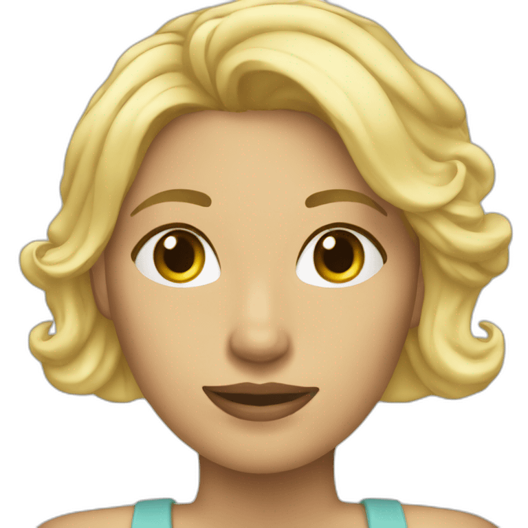 Une femme blonde sur un lit emoji