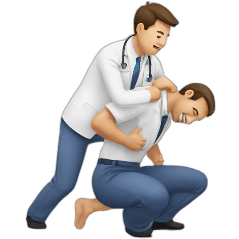 chiropractor cracking a back emoji