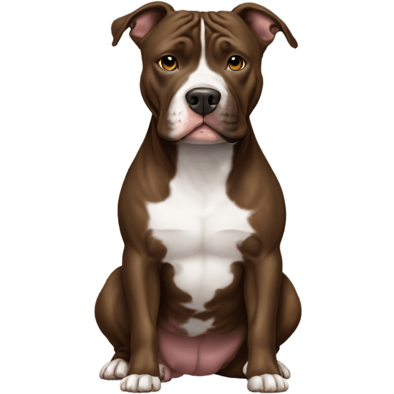 Brindle pitbull with white emoji