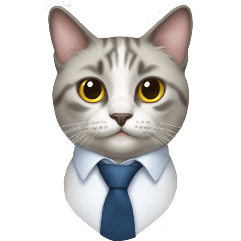 Cat wearing a tie emoji