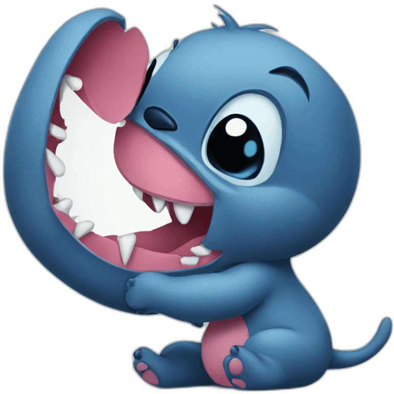 Stitch make a kiss emoji