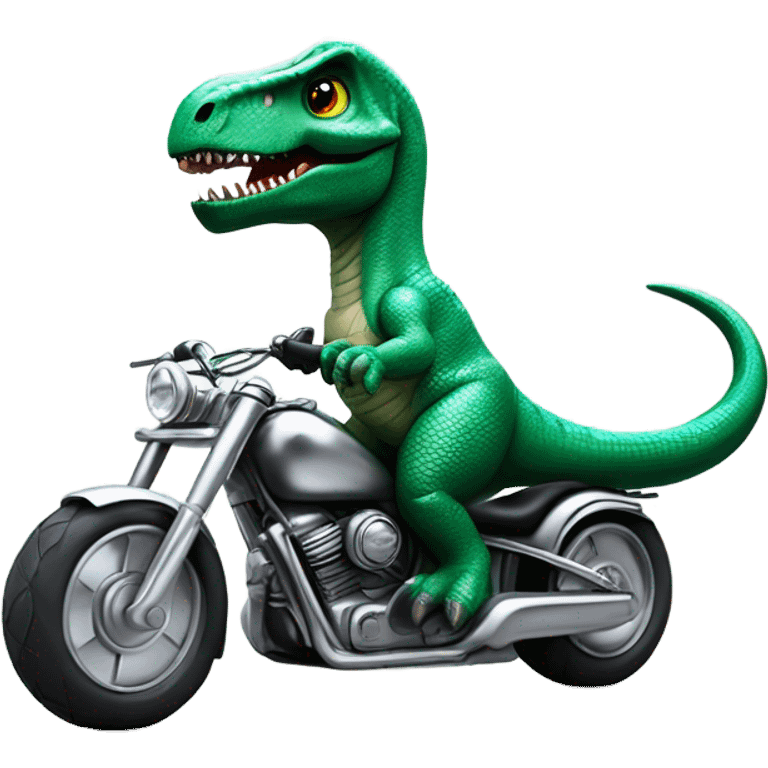 Dinosaur riding a motorcycle  emoji