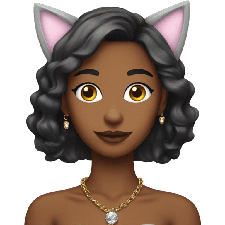 girl with cat ears jewelry emoji