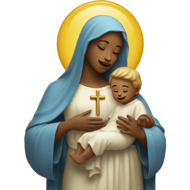 holy Mary with baby Jesus emoji