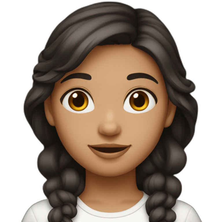 fille noir cheeux brun et fille noir cheveux brun emoji