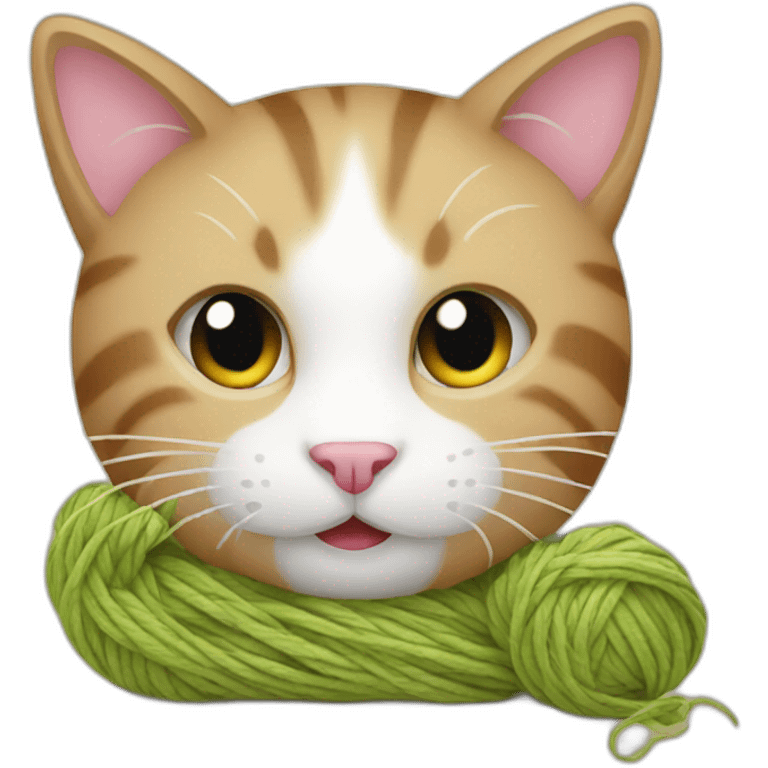 Cat with yarn emoji