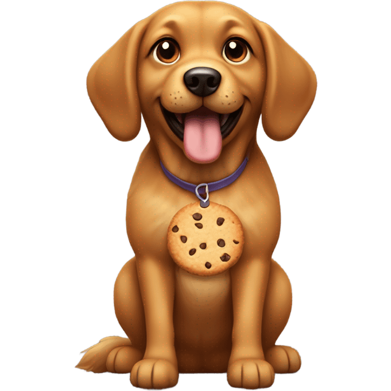 Dog eating cookies emoji